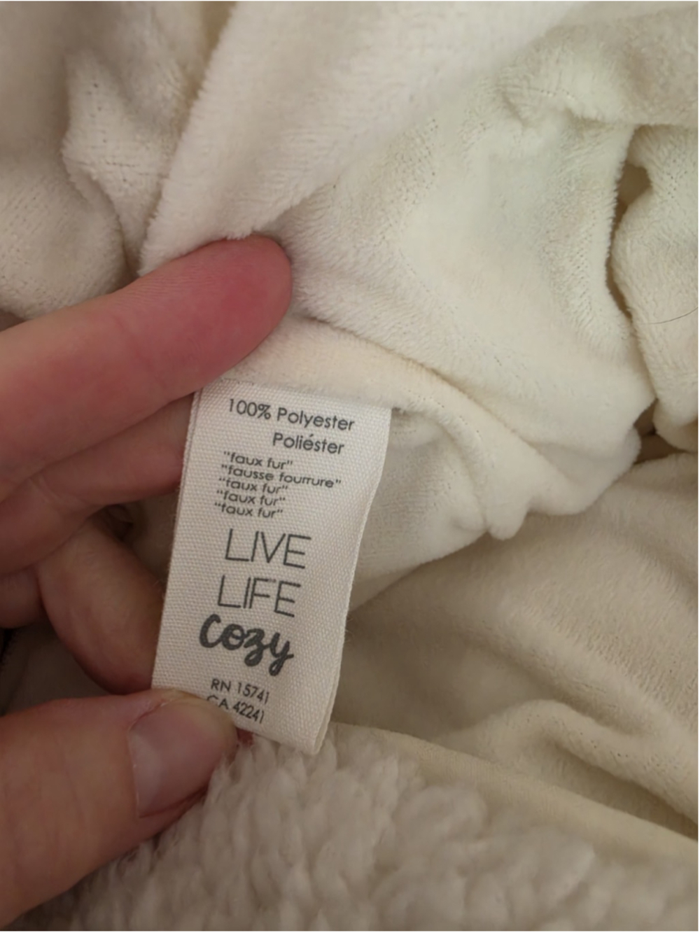 NWT PJ Salvage Cozy Cuddlers Sherpa Vest Ivory Quilted Full Zip Medium - Picture 5 of 5